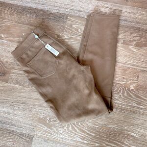 Max studio suede stretch jeggings tan women’s size large